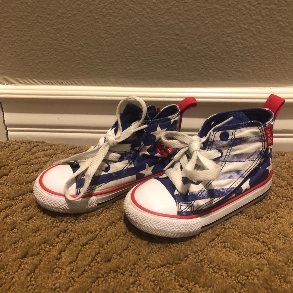 Converse toddler boys red white blue high …